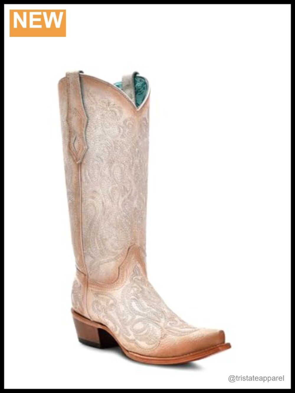 Women's Embroidered Leather Western Boots Pull-On Snip Toe Cuban Heel